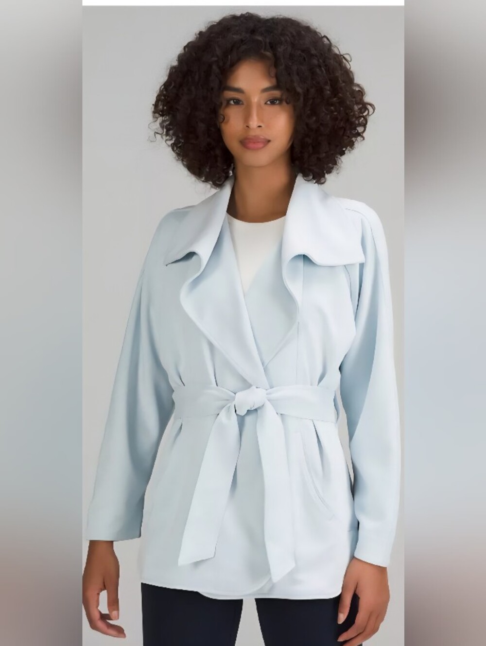 lululemon athletica Light Blue Tie-Waist Wrap Jacket